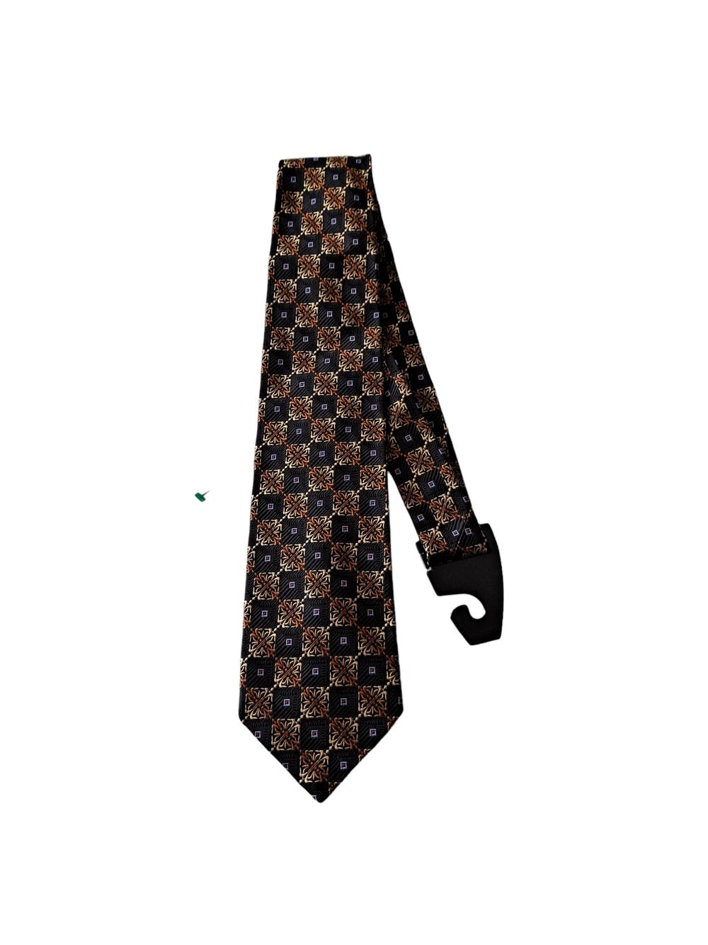 Robert Talbott Best of Class Black Gold Multi Extra Long Textured Tie One Size